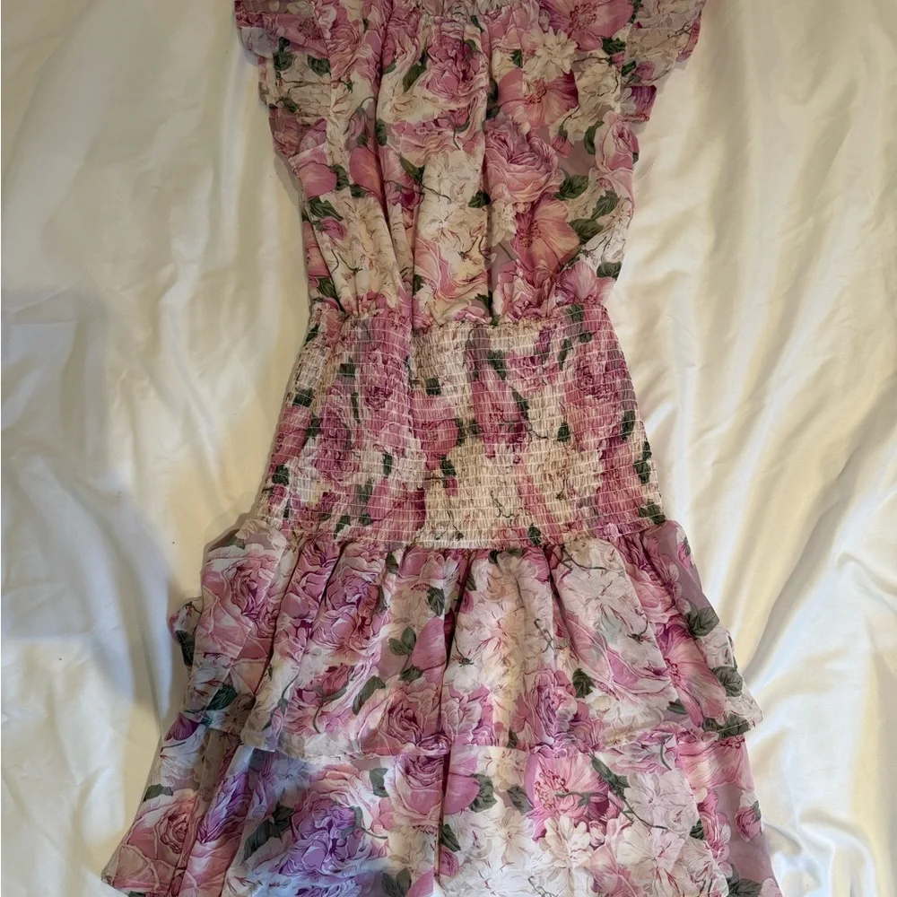 Floral Pink Ruffle Dress - Picture 5 of 8